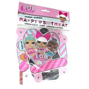 Unique LOL Surprise Paper Dessert Plates & Happy Birthday Cutout Banner NIP